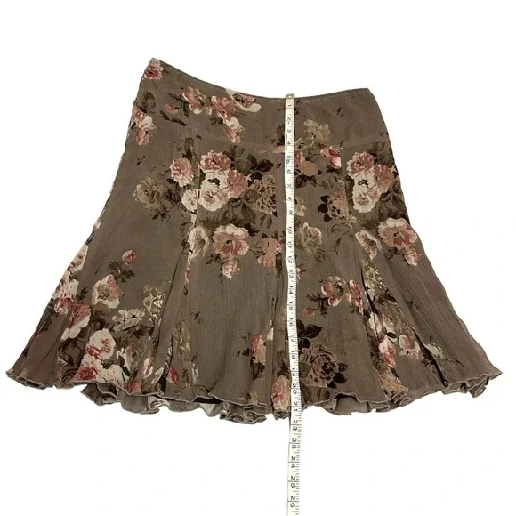 Vintage Jacob A line floral mini Skirt size 7/8 brown floral - Picture 10 of 15